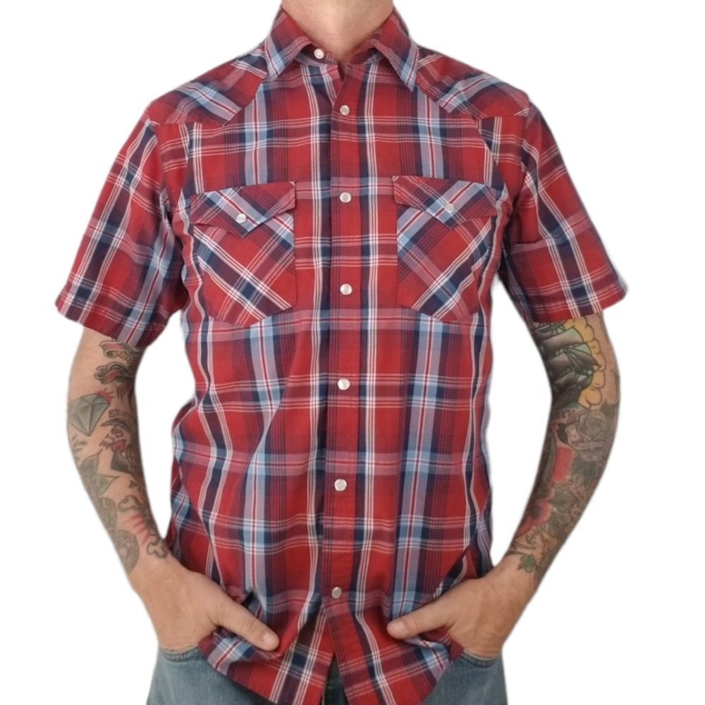 High Noon Brand Short Sleeve Western Snap Shirt sz M